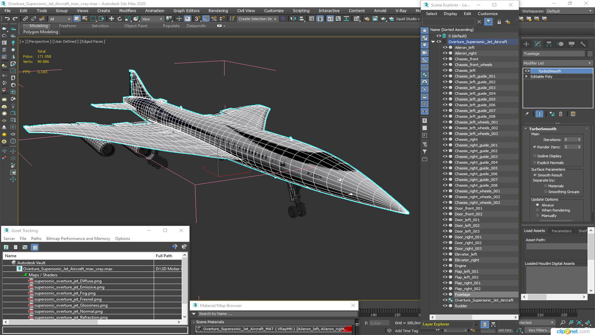 Overture Supersonic Jet Aircraft 3D