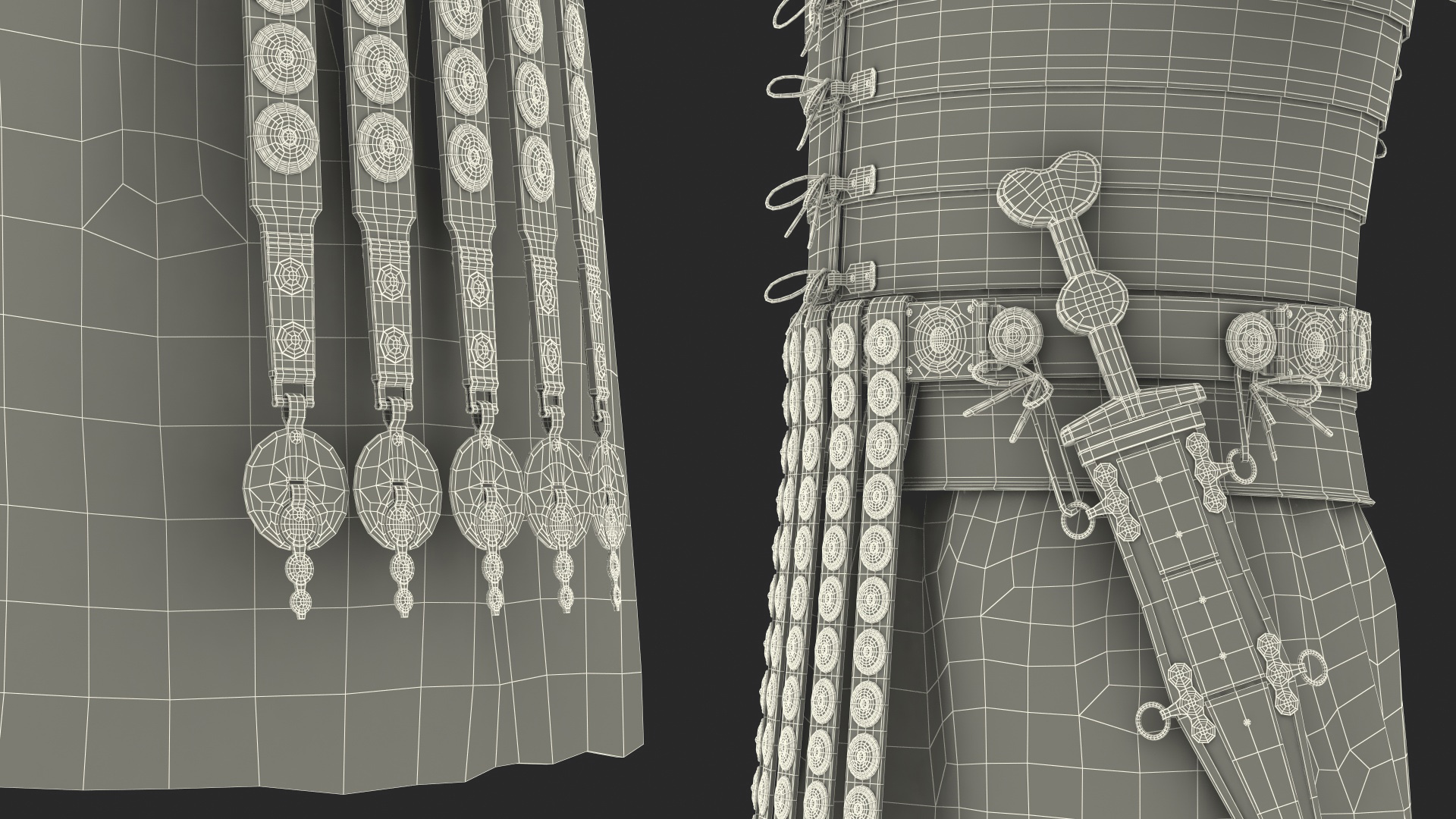 3D Roman Legionnaire Armor Set Worn Fur