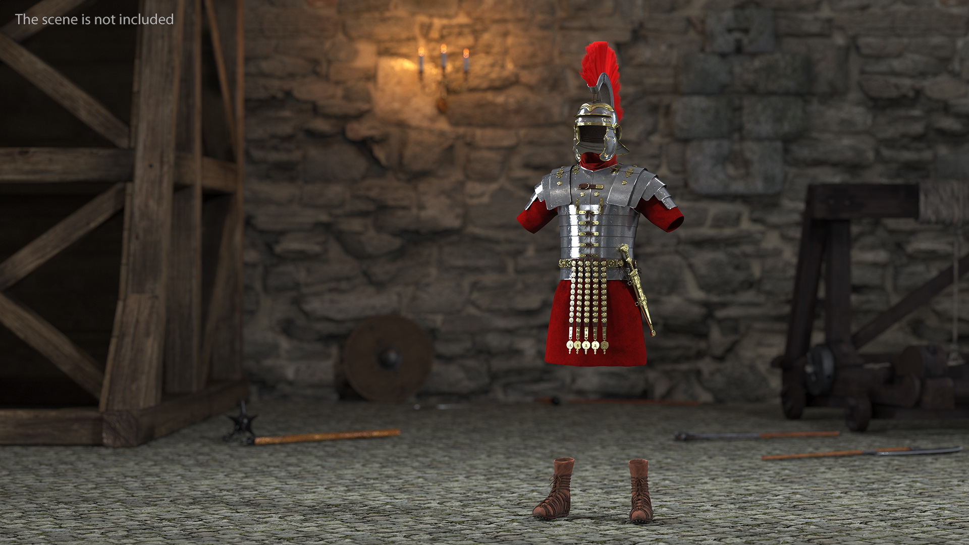 3D Roman Legionnaire Armor Set Worn Fur