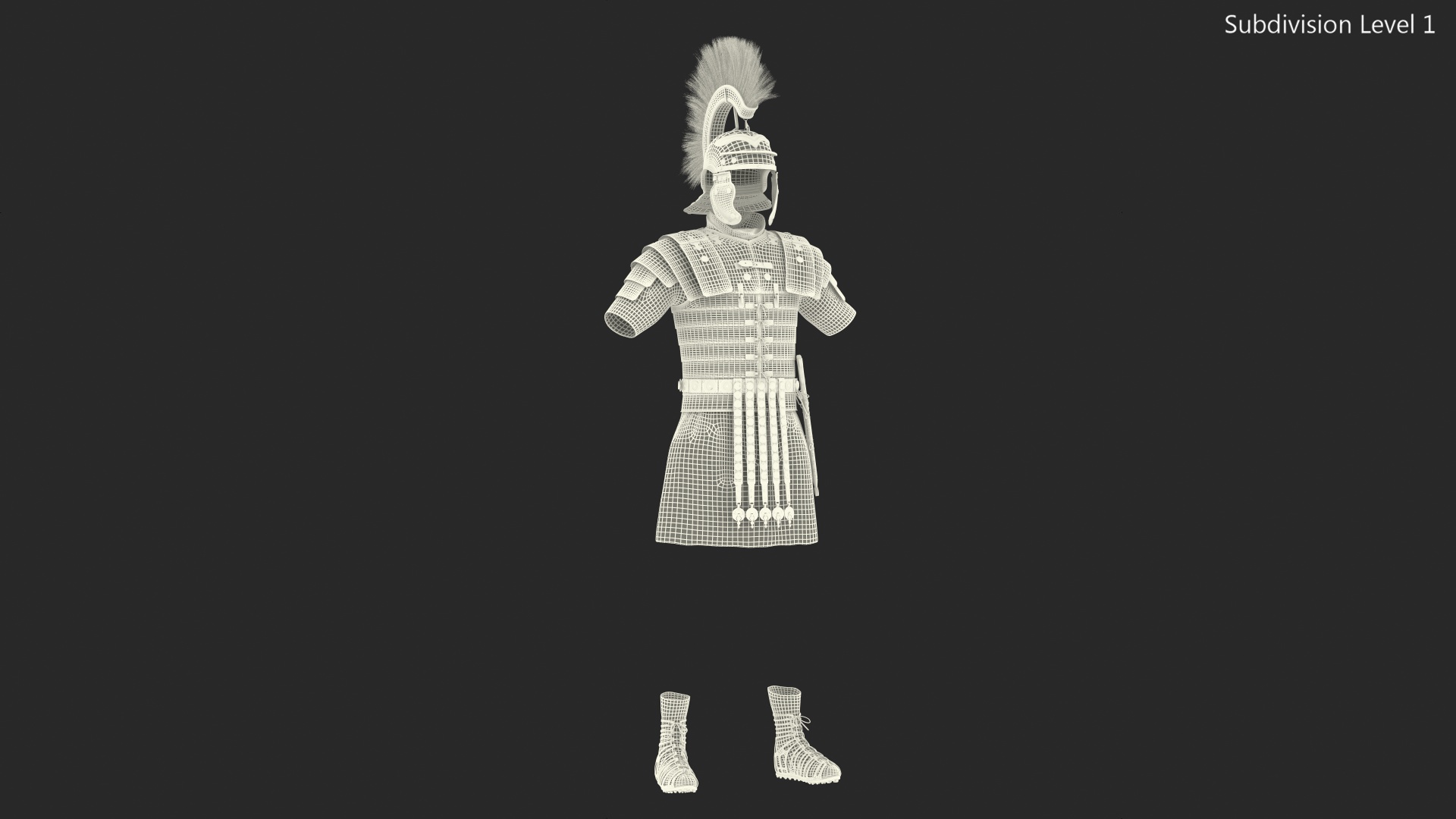 3D Roman Legionnaire Armor Set Worn Fur
