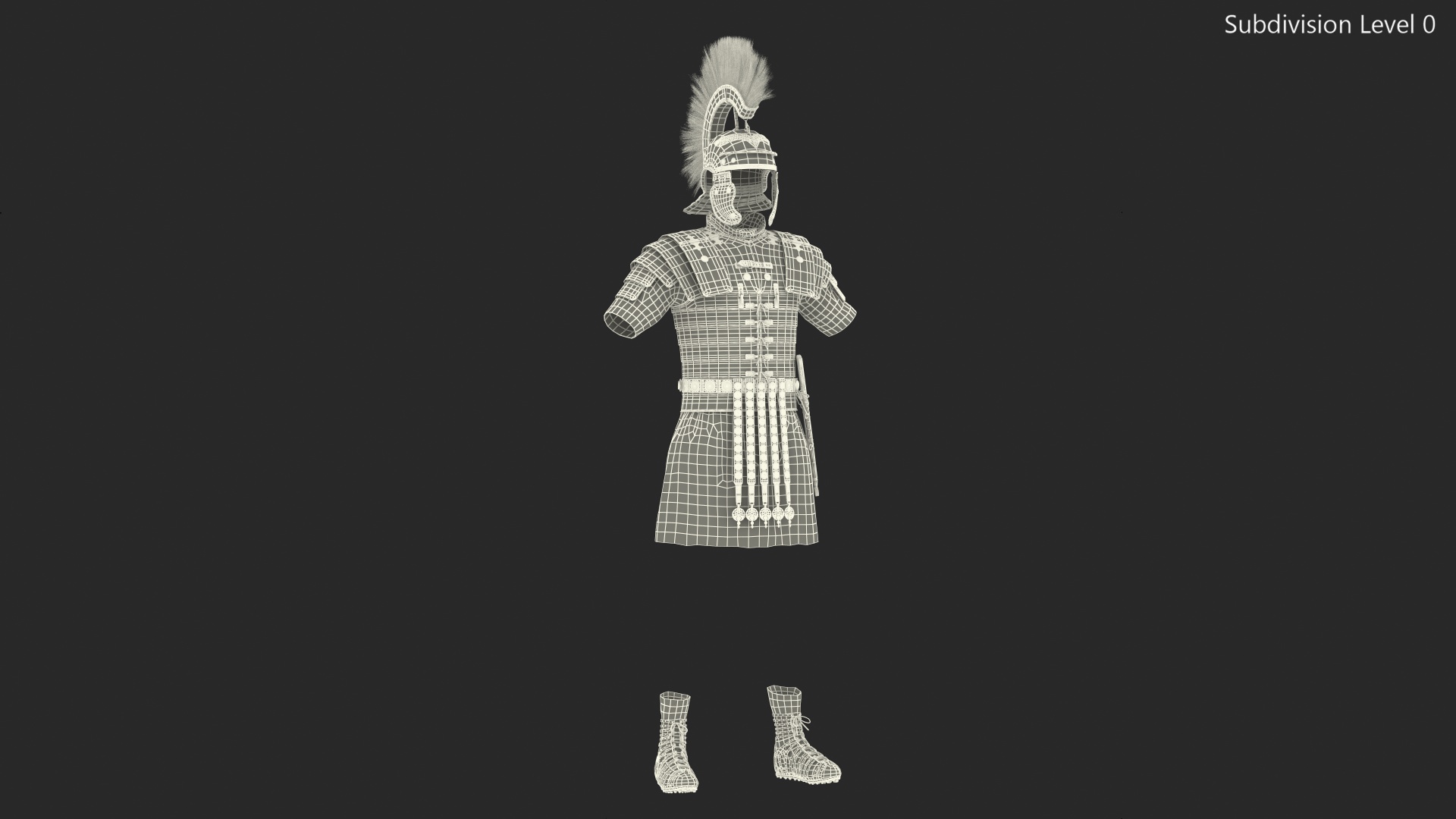 3D Roman Legionnaire Armor Set Worn Fur