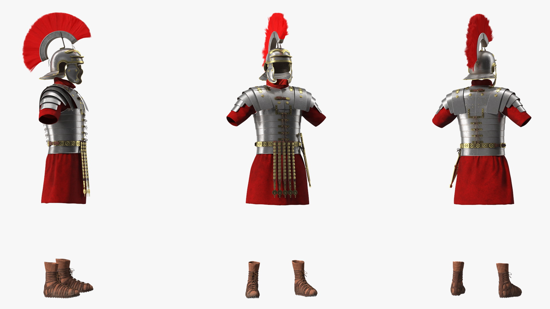 3D Roman Legionnaire Armor Set Worn Fur