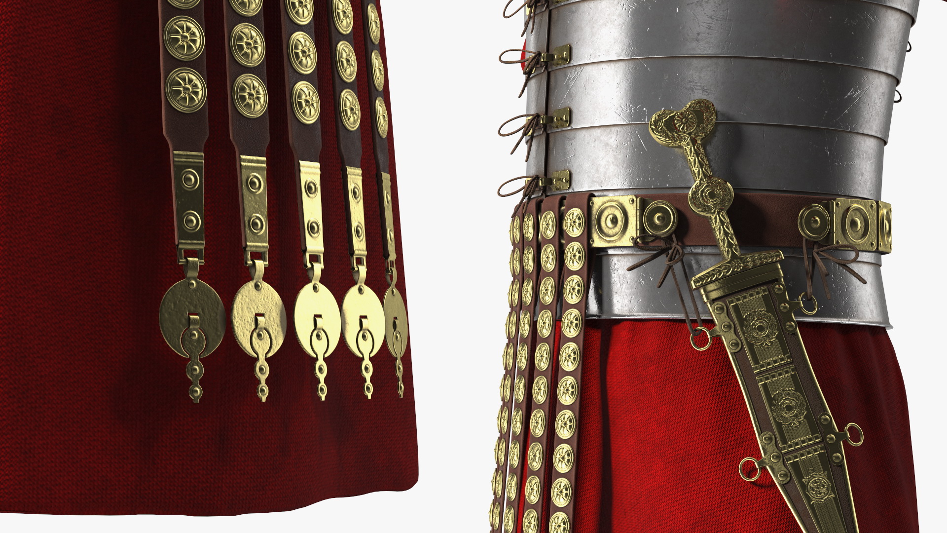 3D Roman Legionnaire Armor Set Worn Fur
