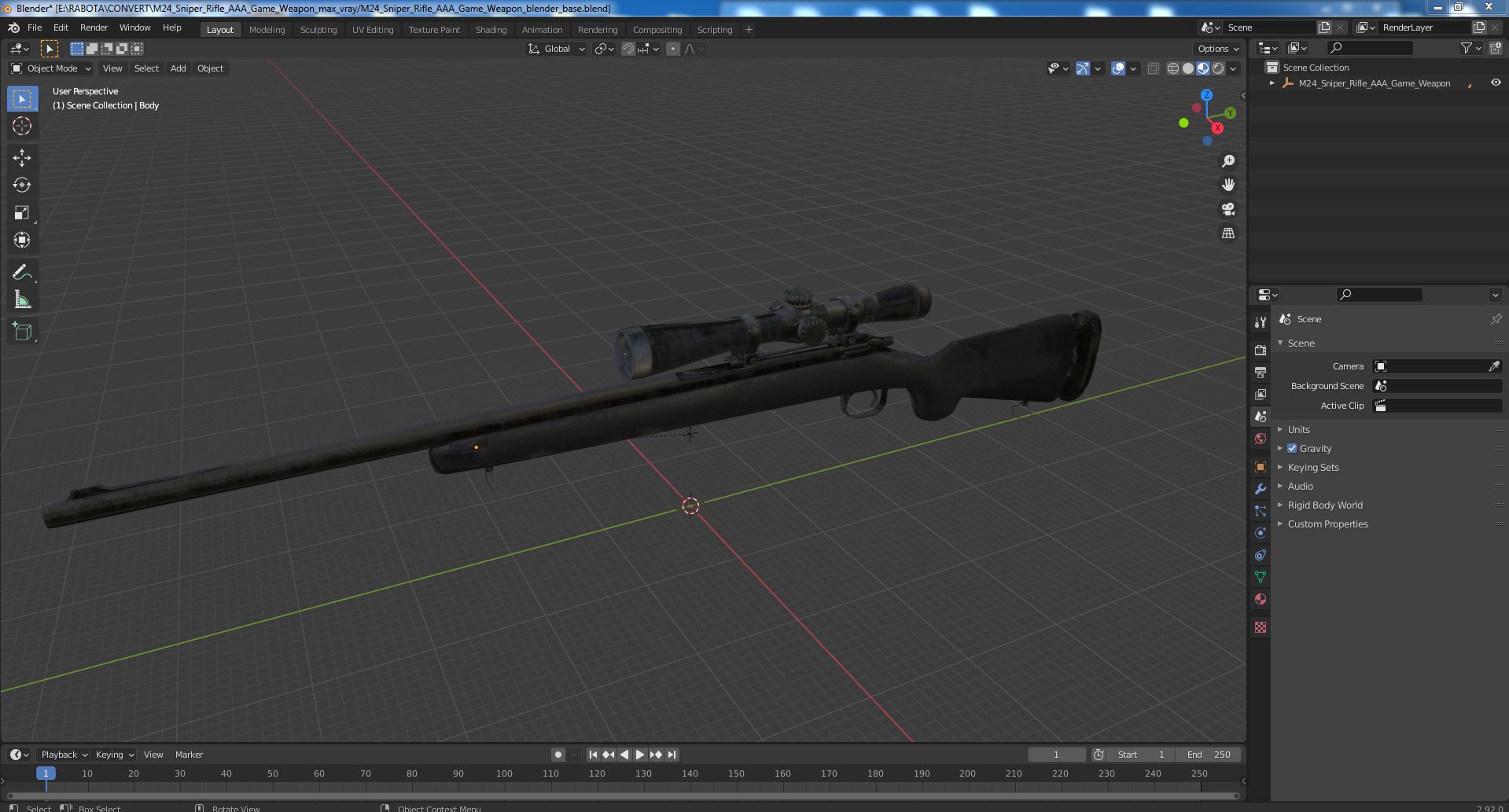 M24 Sniper Rifle AAA Game Weapon 3D