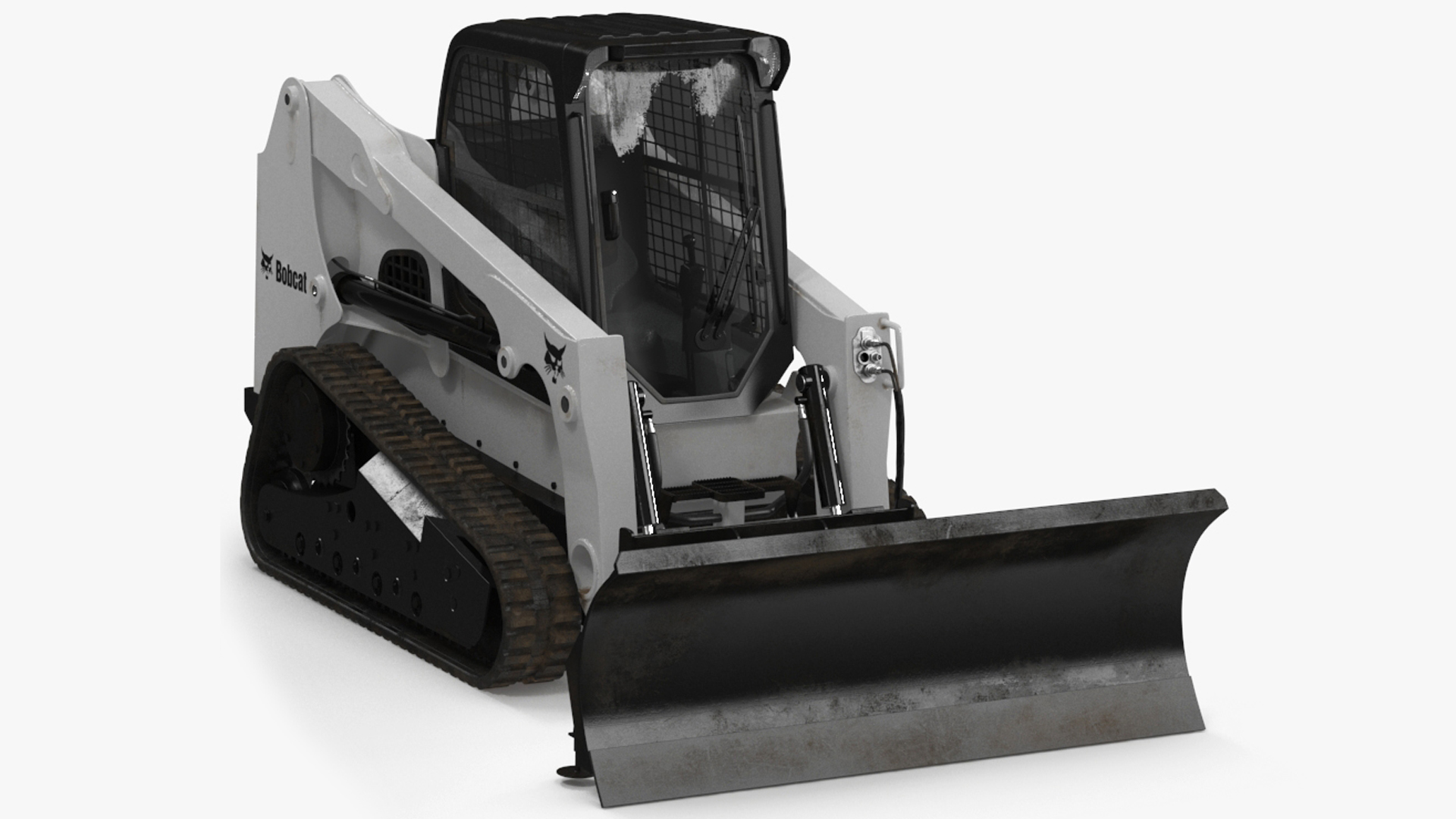3D Tracked Skid Steer Bobcat With Dozer Blade Rigged for Maya model