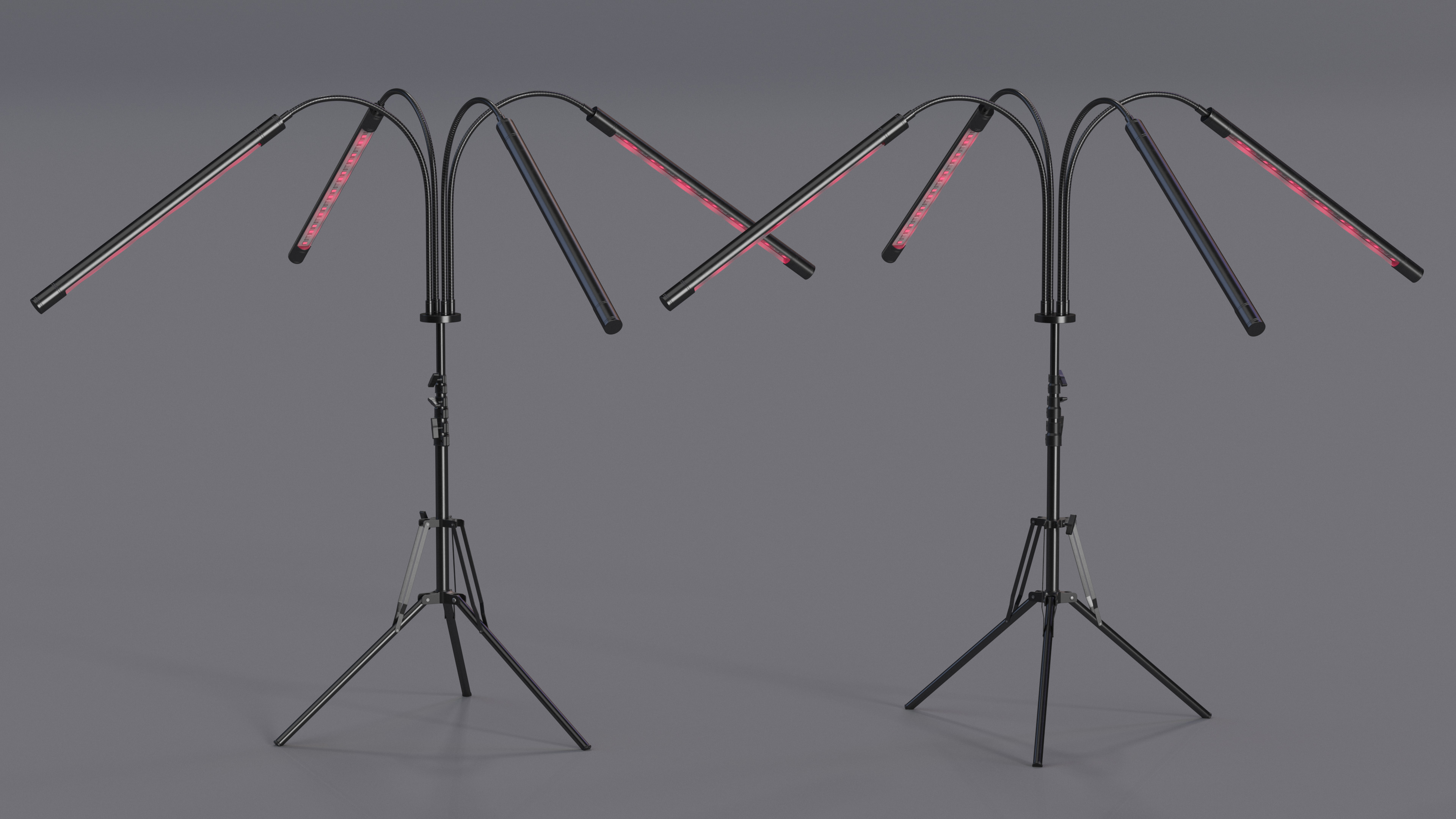 3D model LED Grow Light Stand Short Red