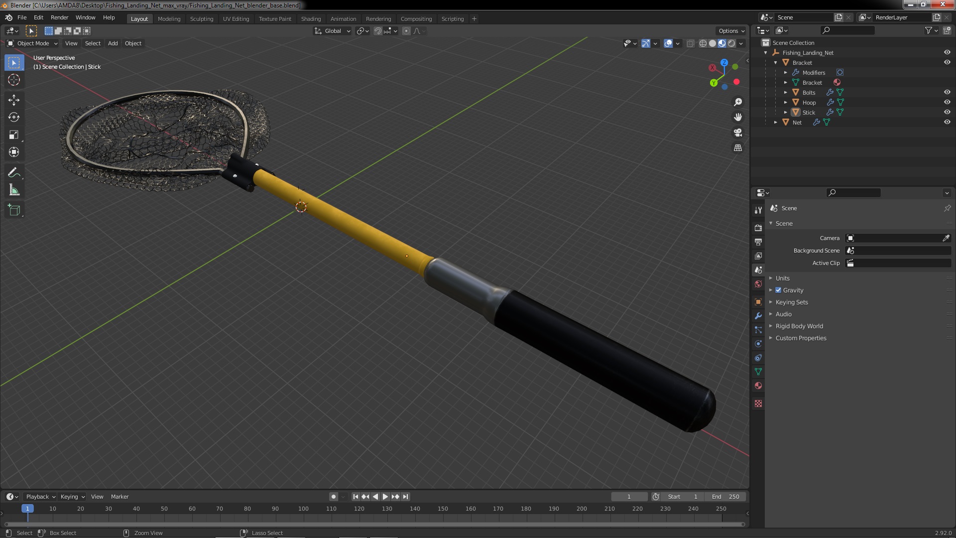 Fishing Landing Net 3D model