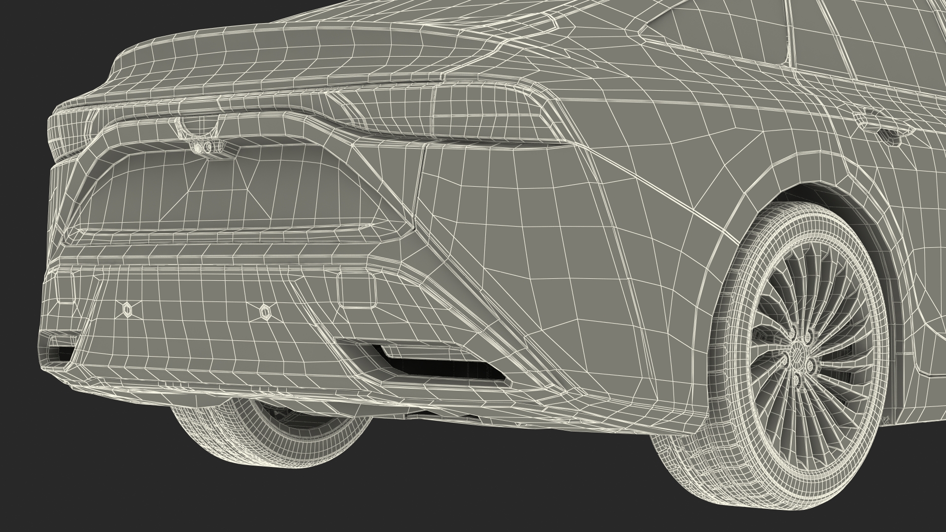 3D Mid Size Sedan Hydrogen Fuel Cell Vehicle