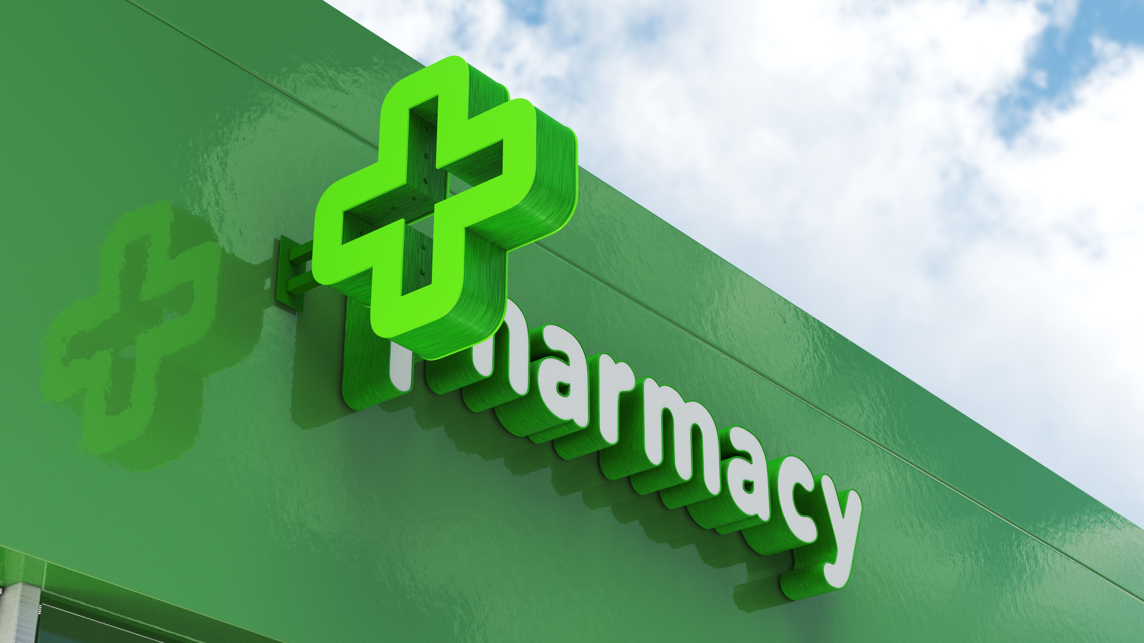 3D Pharmacy Sign model