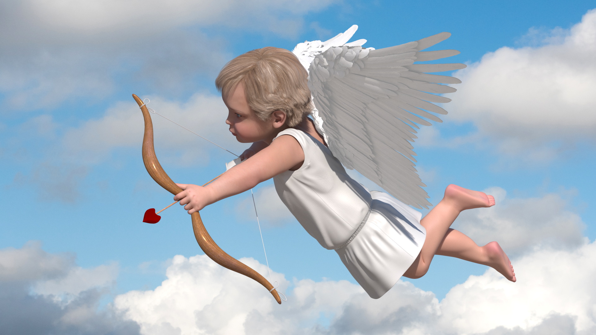 3D model Boy Cupid Aiming at Woman