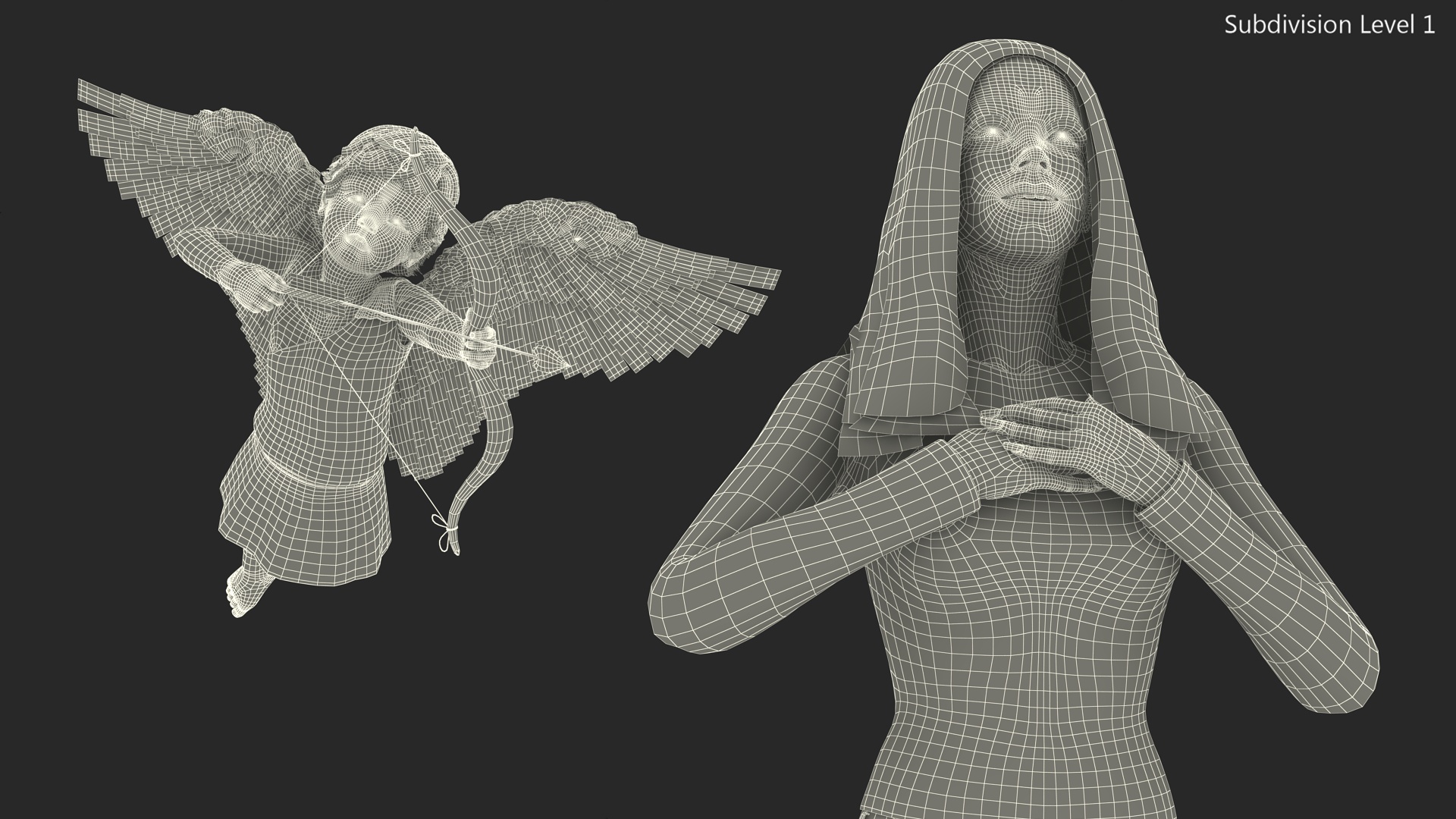3D model Boy Cupid Aiming at Woman