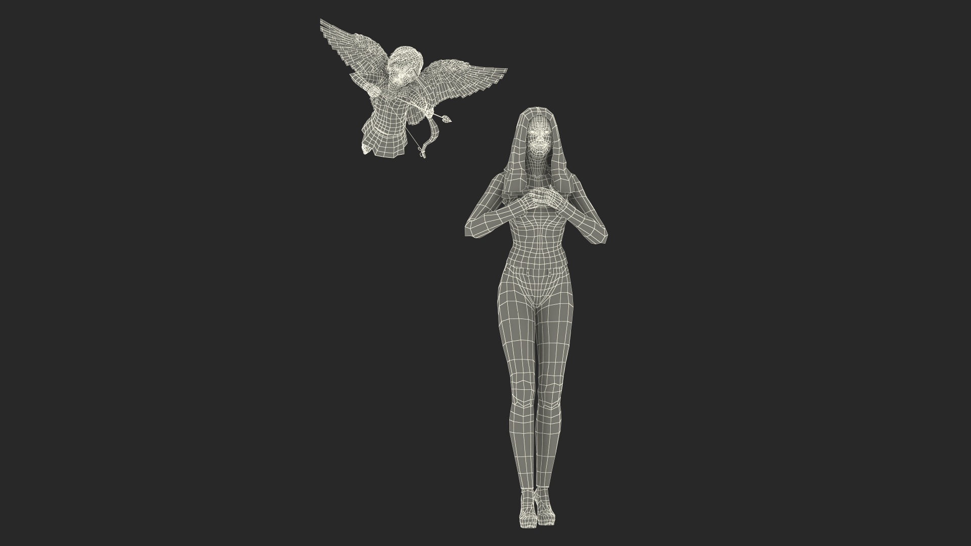 3D model Boy Cupid Aiming at Woman