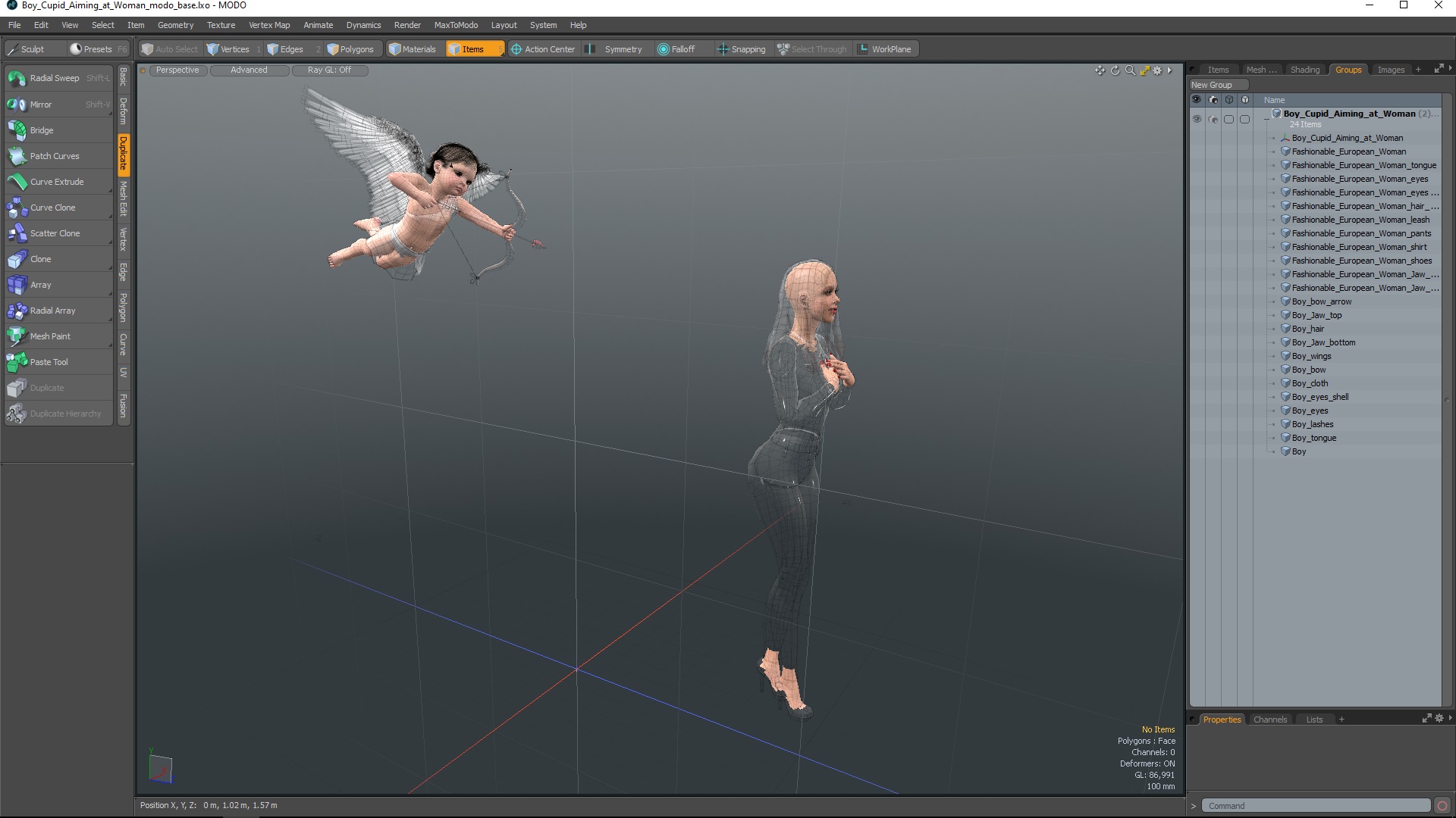 3D model Boy Cupid Aiming at Woman