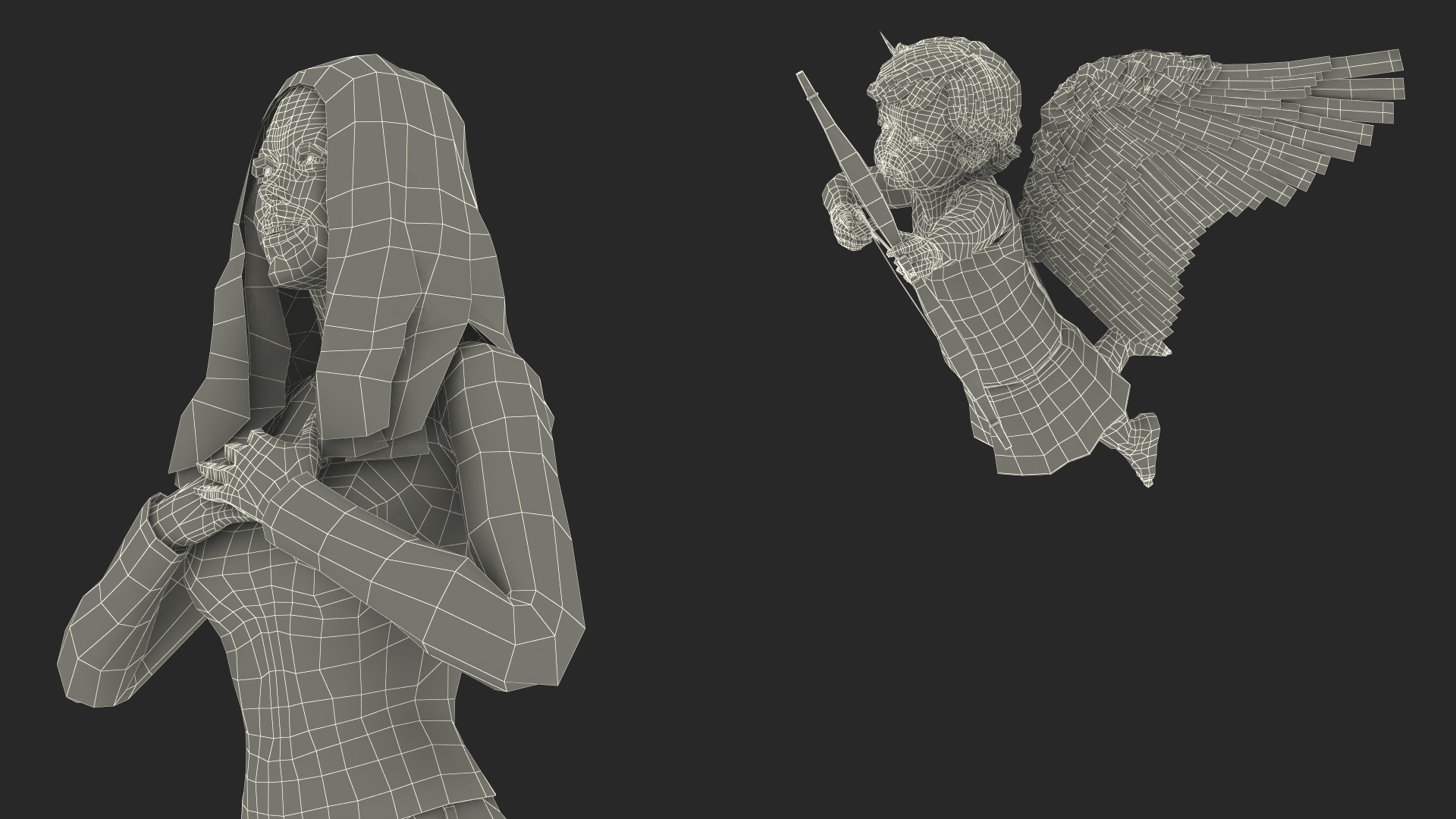 3D model Boy Cupid Aiming at Woman