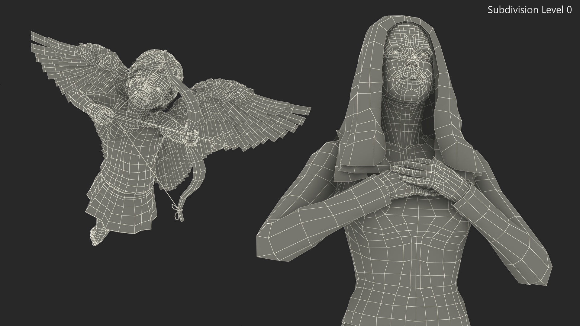 3D model Boy Cupid Aiming at Woman