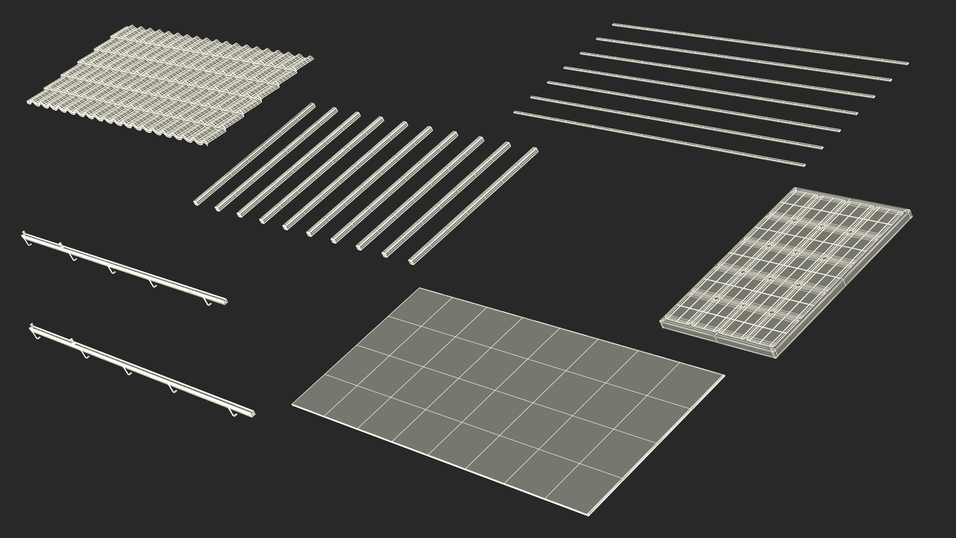 Metal Tile with Solar Panel 3D