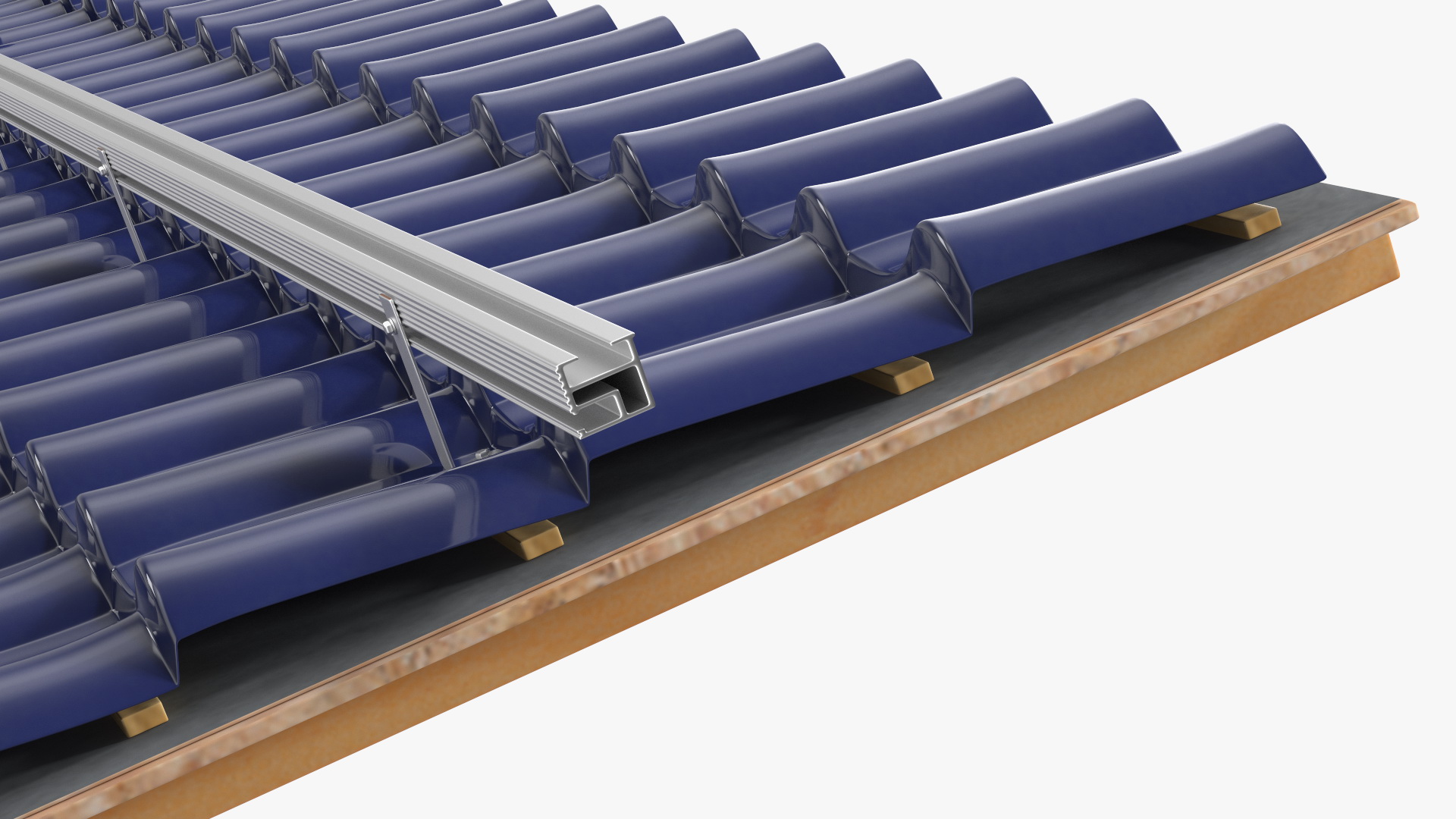 Metal Tile with Solar Panel 3D