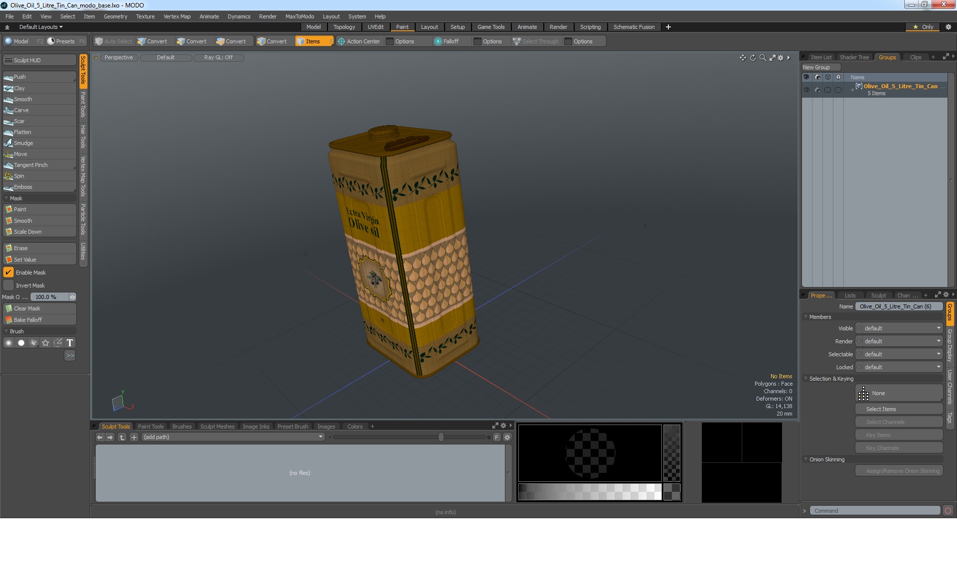 3D model Olive Oil 5 Litre Tin Can