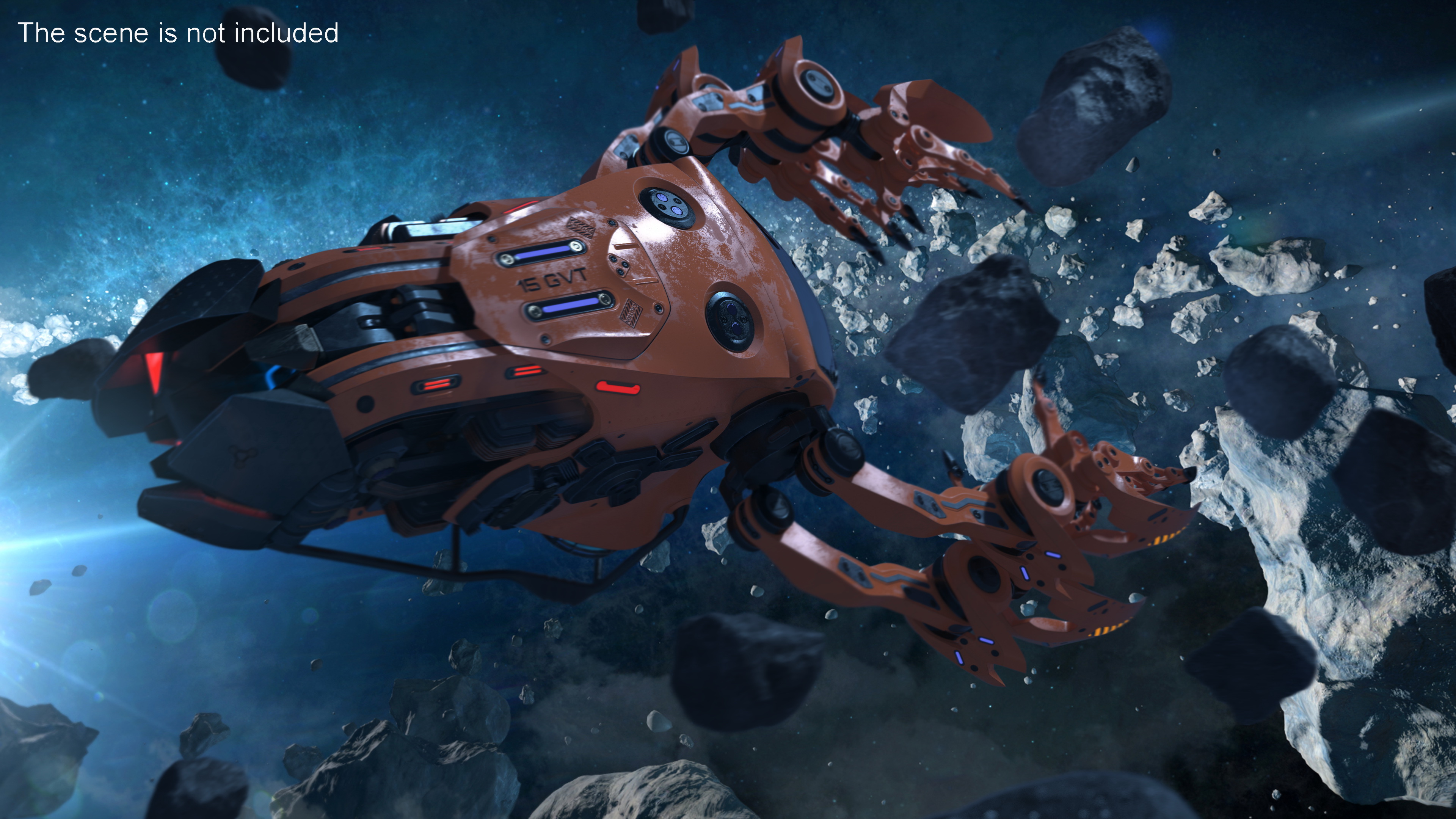 Sci Fi Flying Loader Rigged 3D