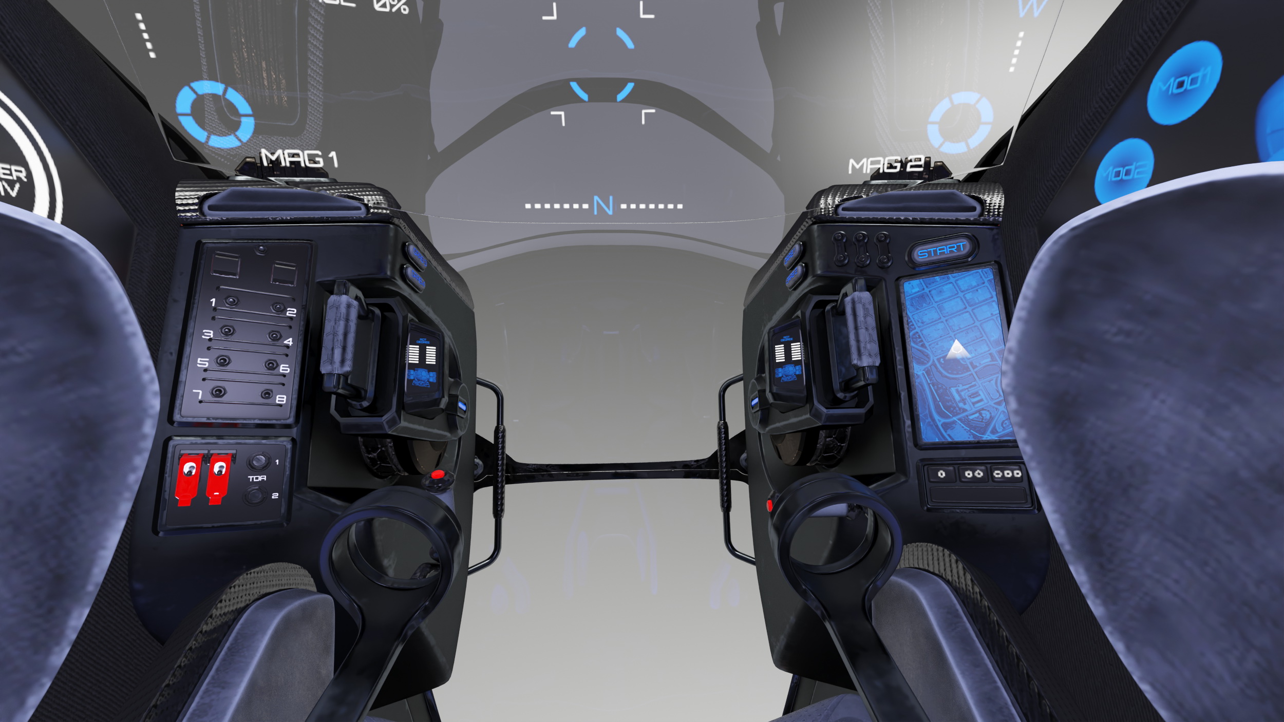 Sci Fi Flying Loader Rigged 3D
