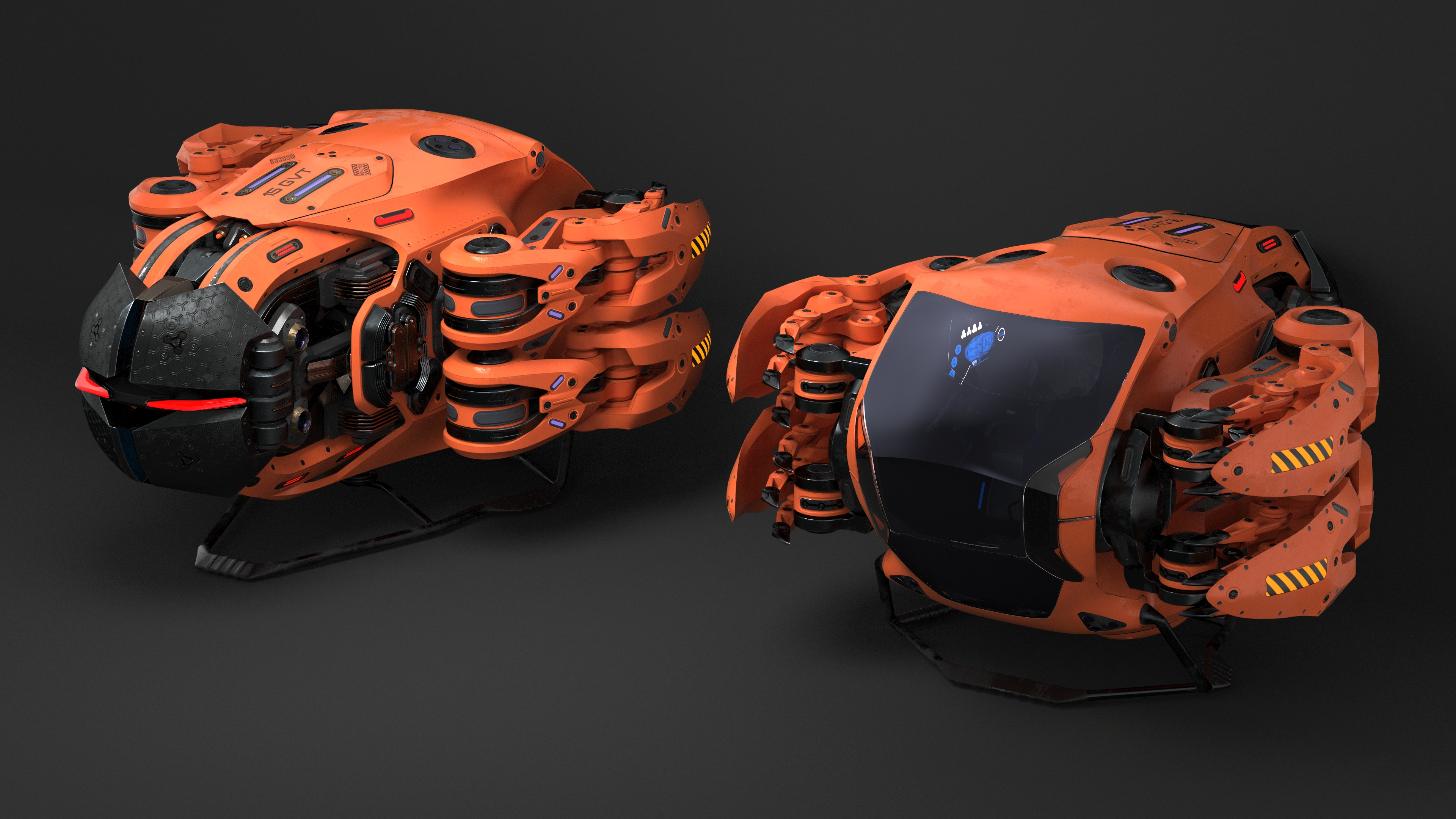 Sci Fi Flying Loader Rigged 3D
