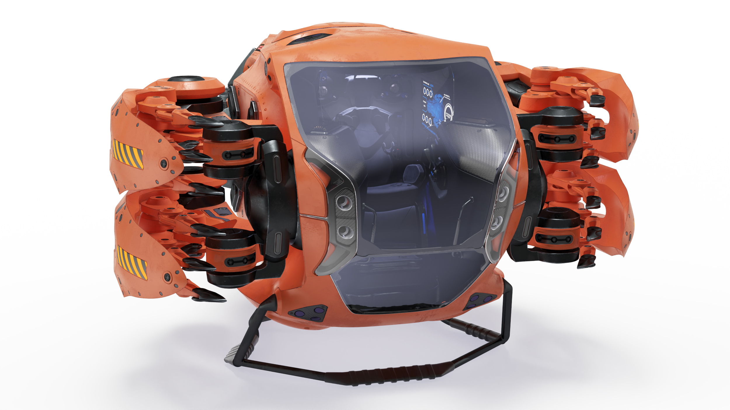 Sci Fi Flying Loader Rigged 3D