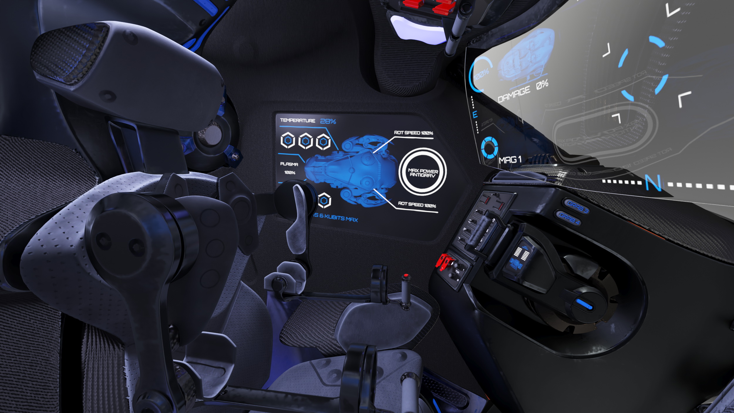 Sci Fi Flying Loader Rigged 3D