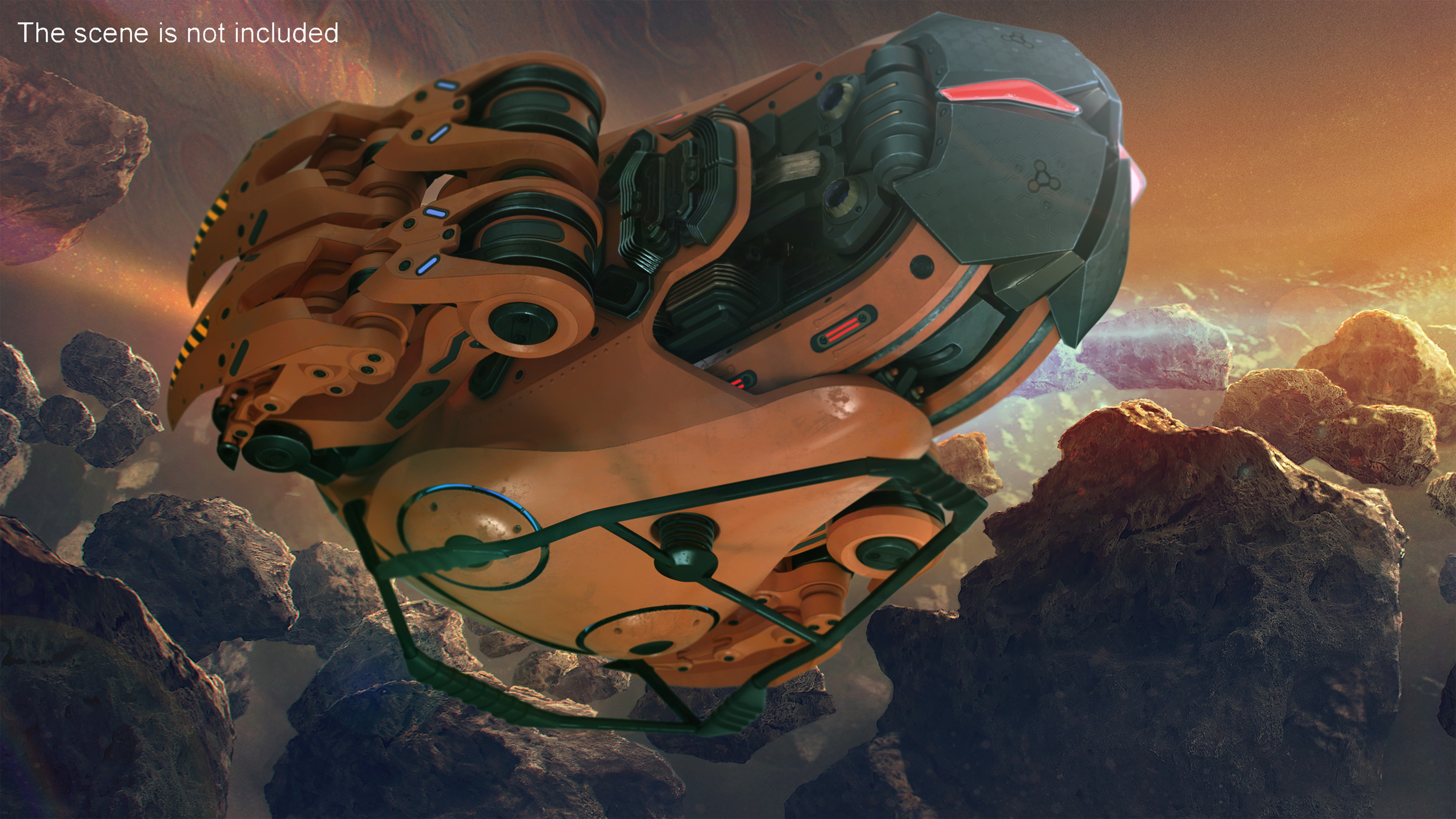 Sci Fi Flying Loader Rigged 3D