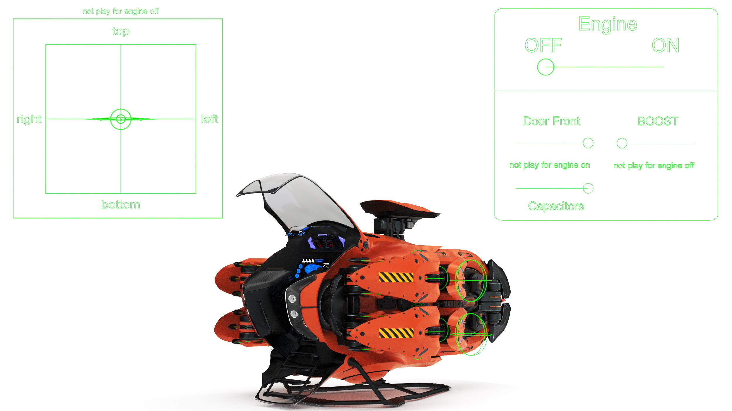 Sci Fi Flying Loader Rigged 3D