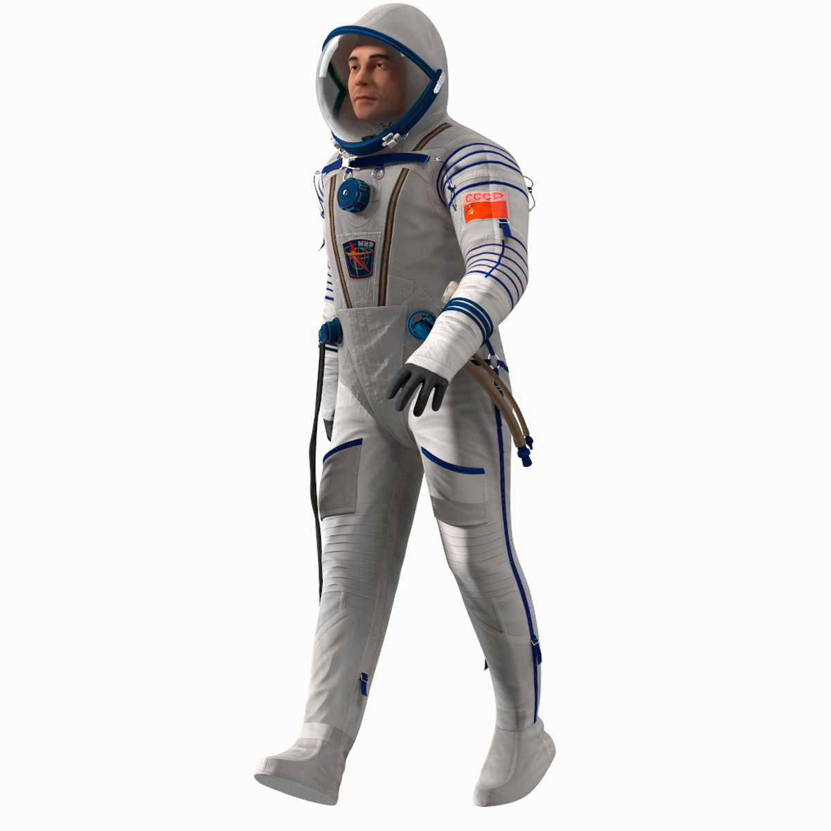 3D Astronaut Wears a Russian Sokol Suit KV2 Rigged for Maya