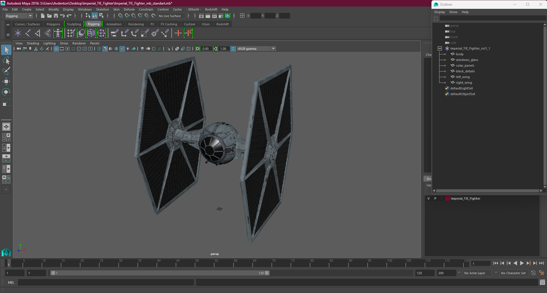 3D model Imperial TIE Fighter