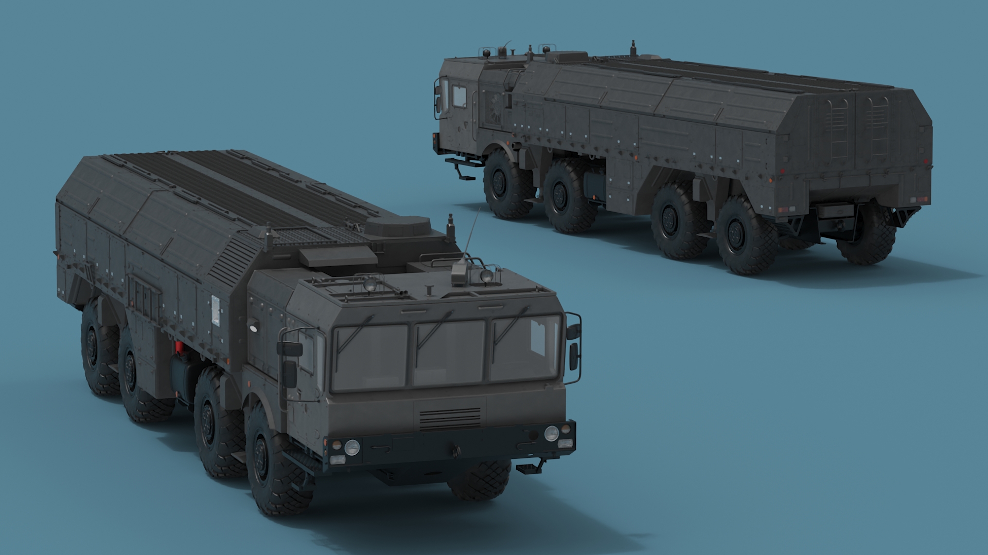 3D Military Missile Tactical Truck Rigged model