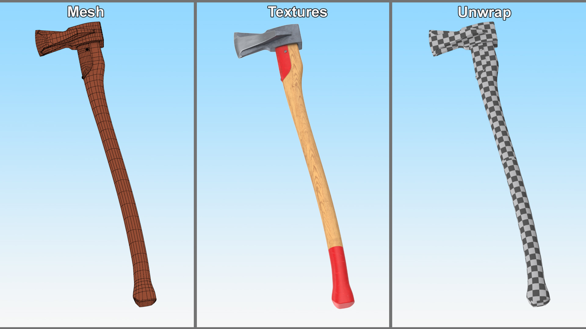 Log Splitting Maul Axe 3D