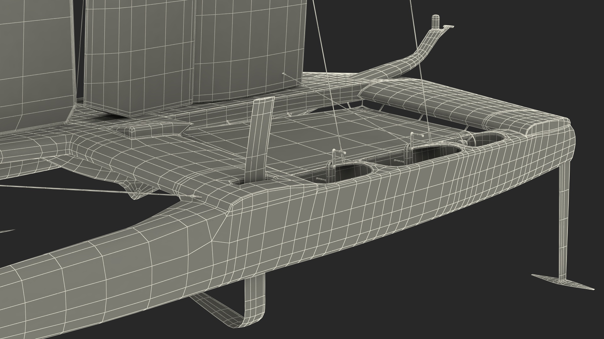 Americas Cup Race Yacht Oracle Team USA 3D model