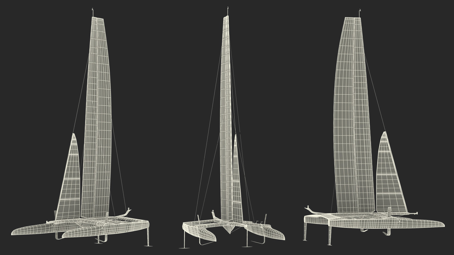 Americas Cup Race Yacht Oracle Team USA 3D model