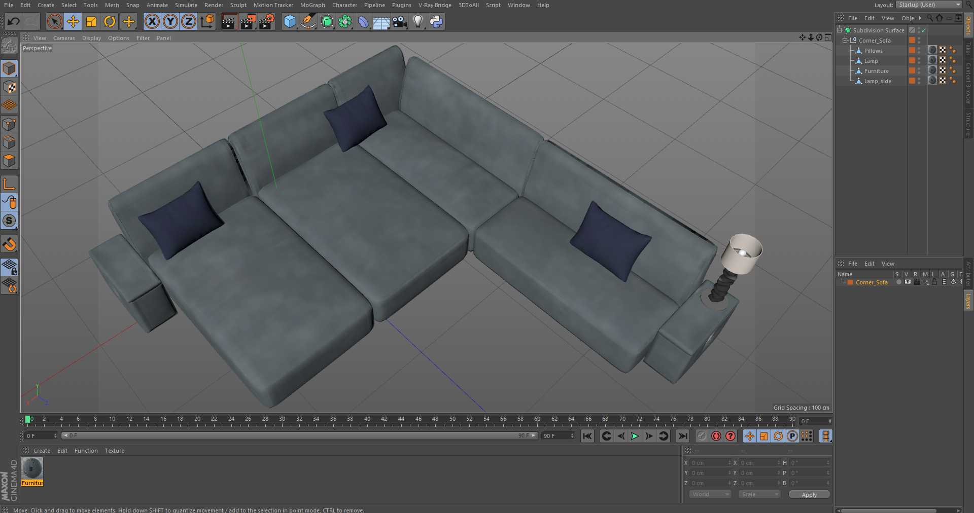 3D Corner Sofa
