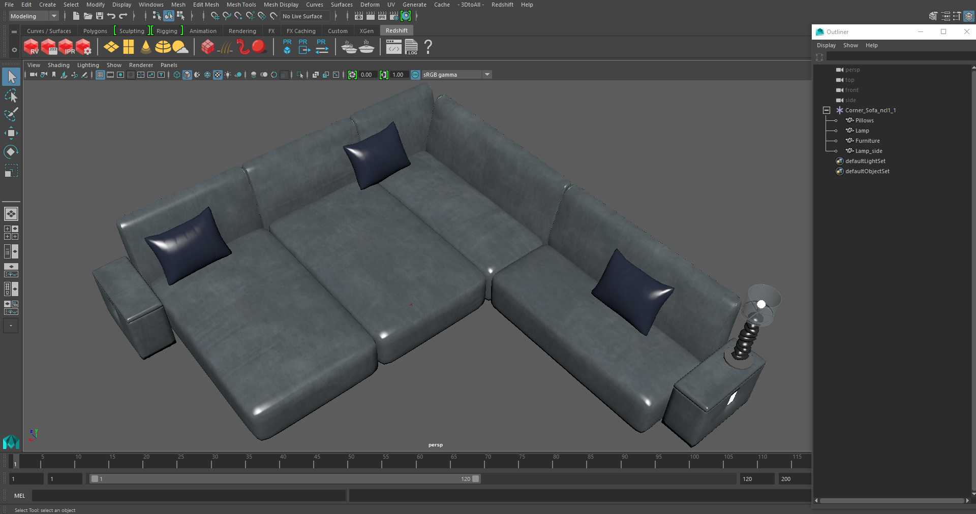 3D Corner Sofa