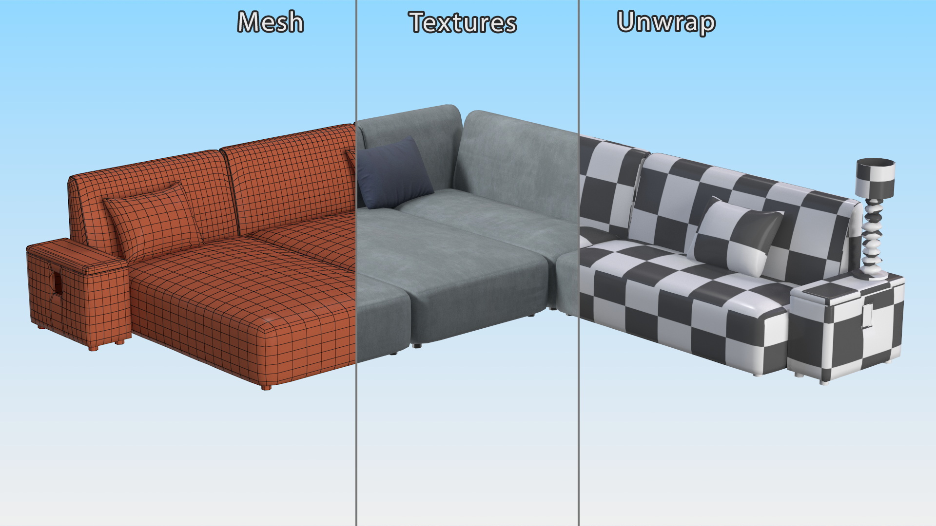 3D Corner Sofa