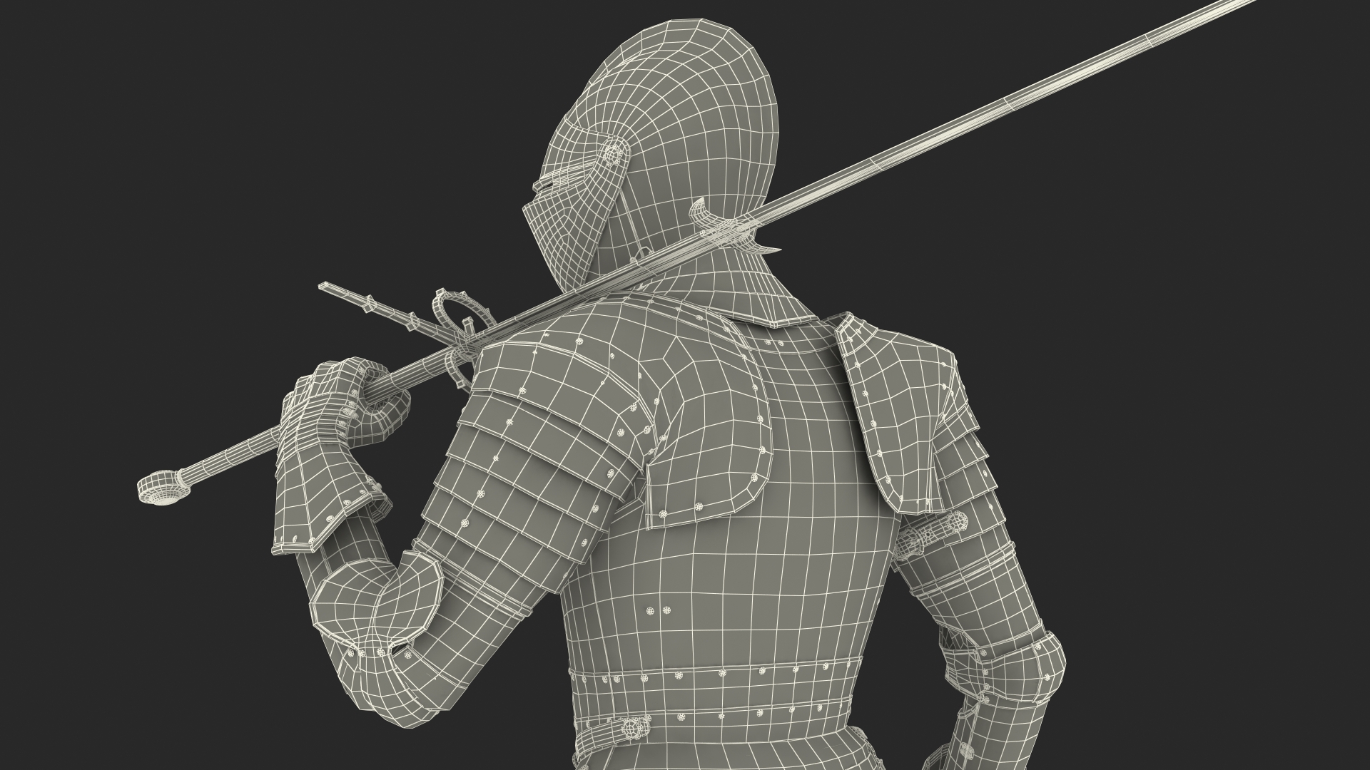 3D model Medieval Knight Plate Armor Walking Pose