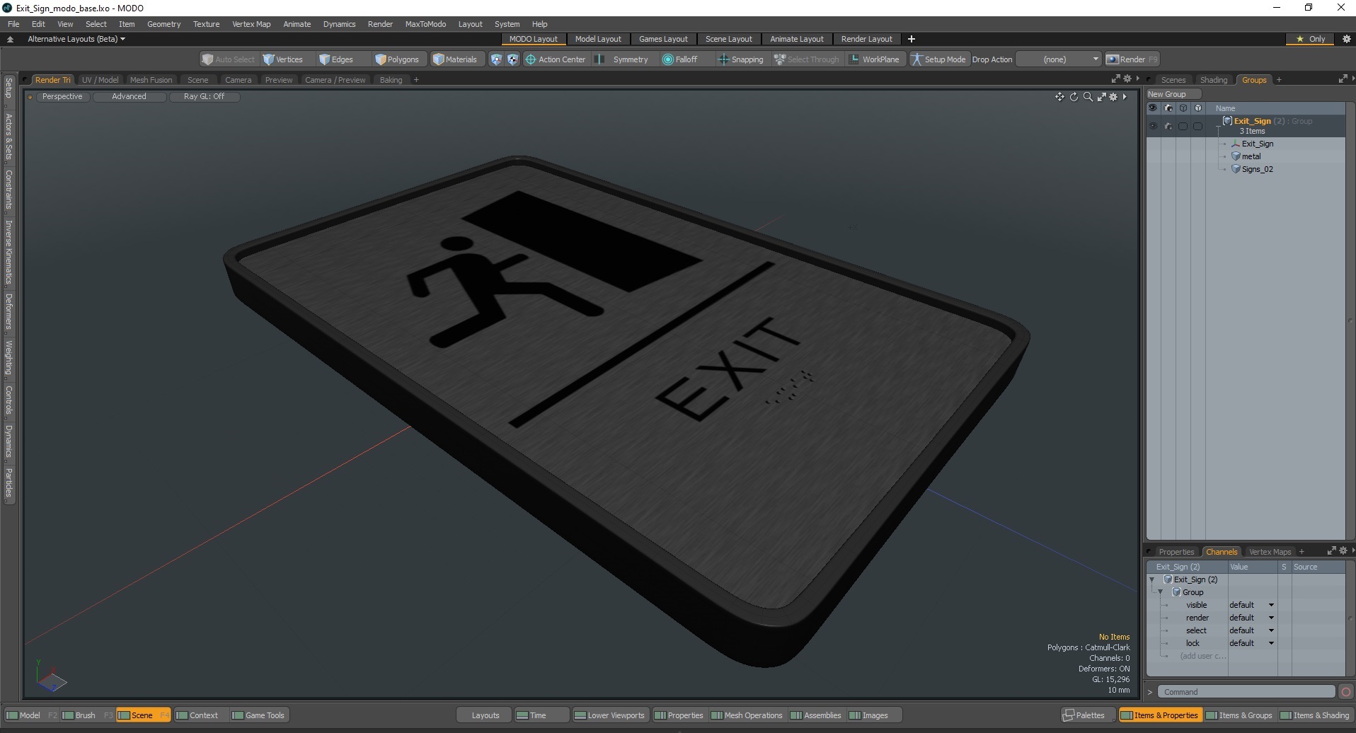 Exit Sign 3D model