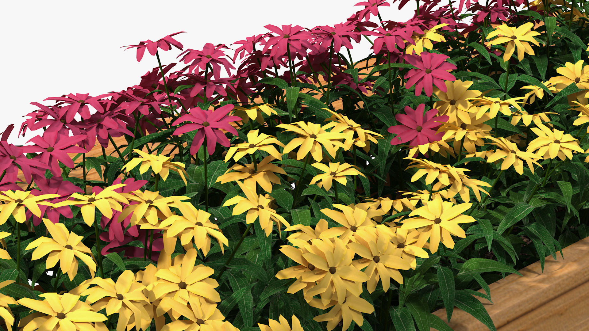 3D model Wooden Flower Planter Box