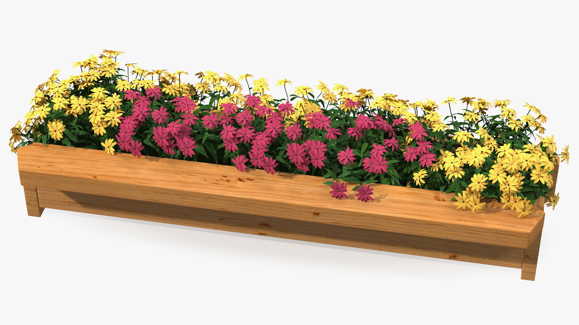 3D model Wooden Flower Planter Box