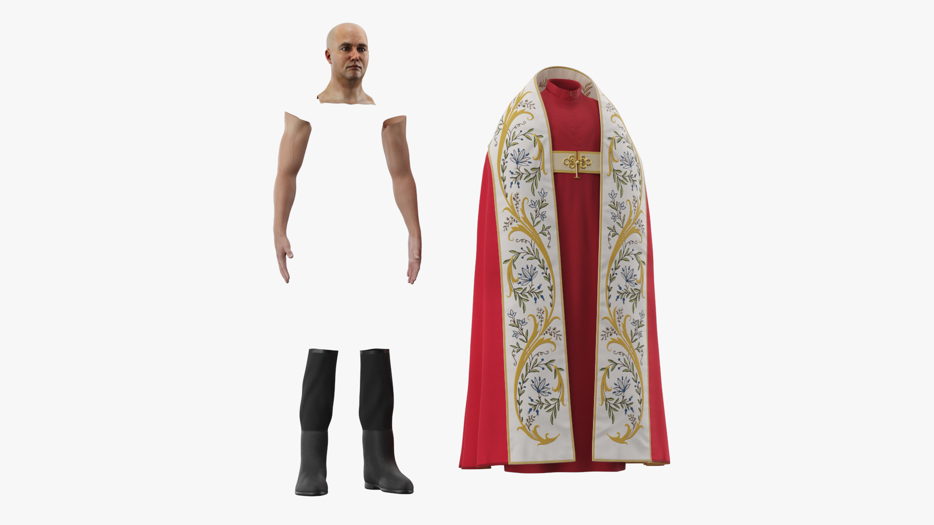 Vatican Liturgical Mantle on Man - view 8