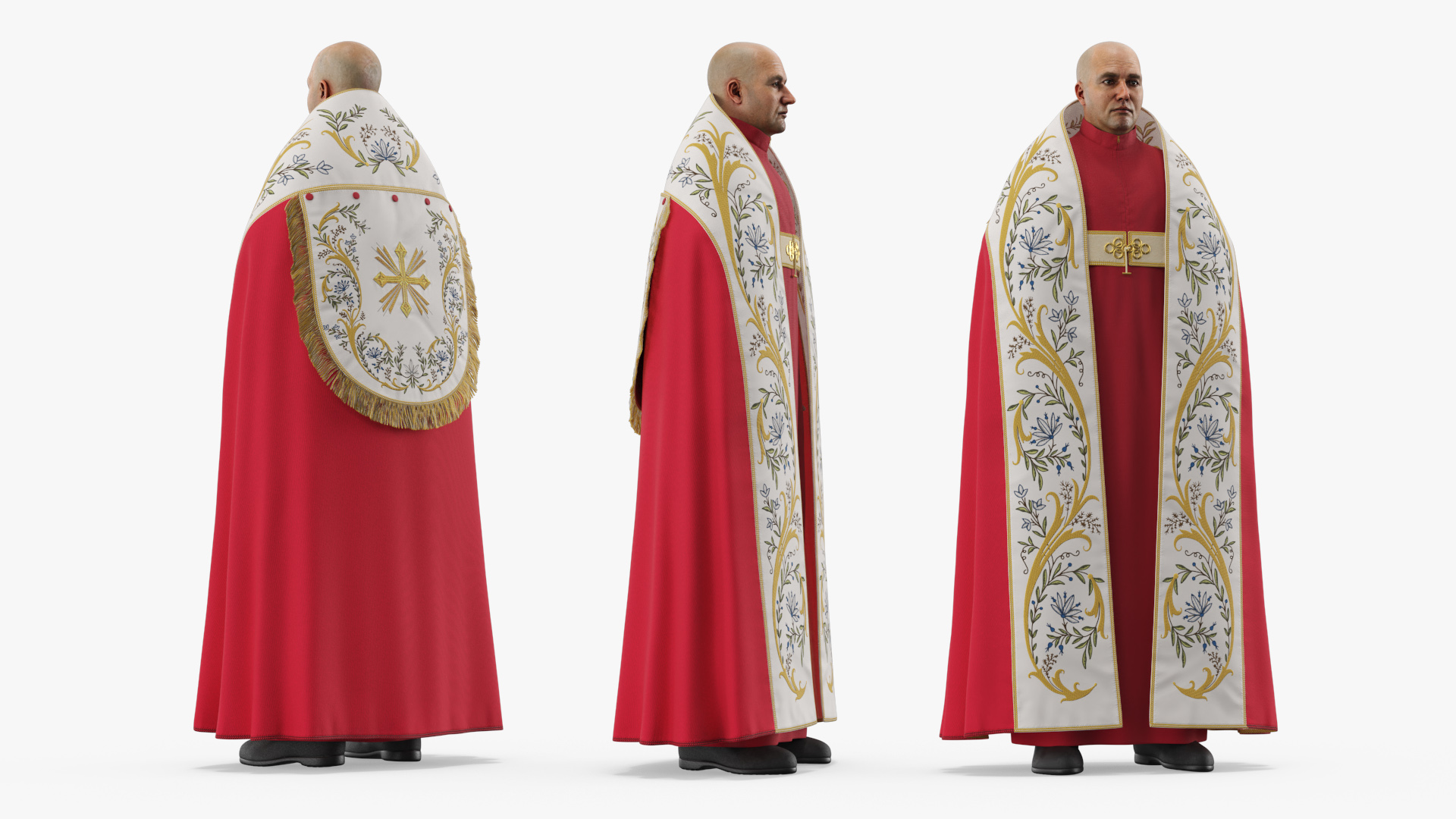 Vatican Liturgical Mantle on Man - view 2