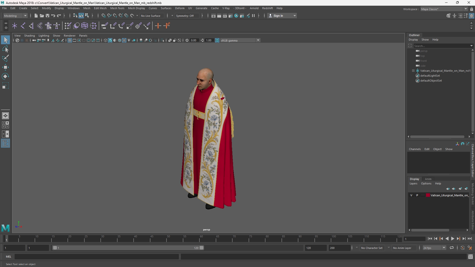 Vatican Liturgical Mantle on Man - view 11