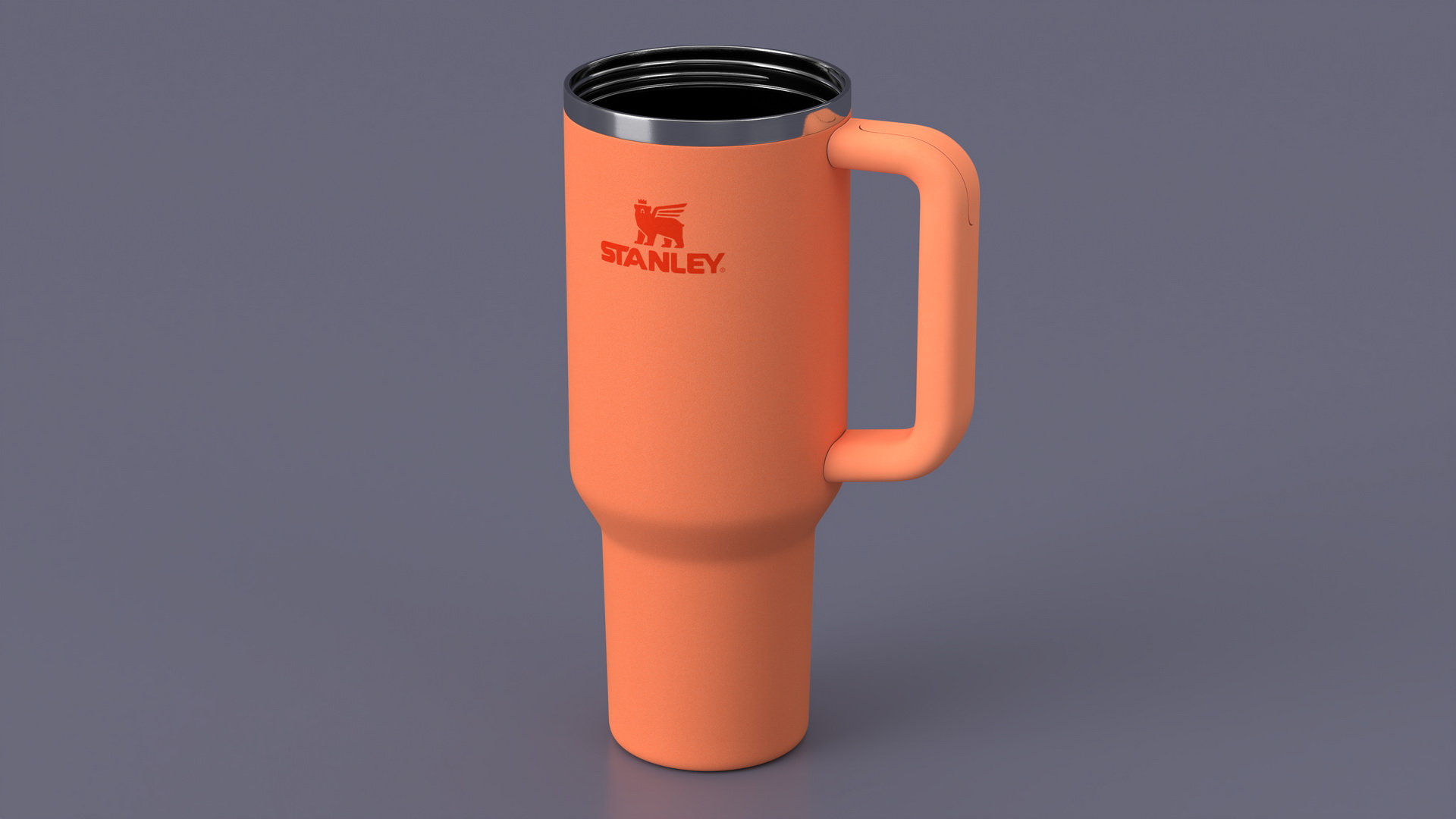 3D Travel Tumbler Quencher Stanley Orange Open model