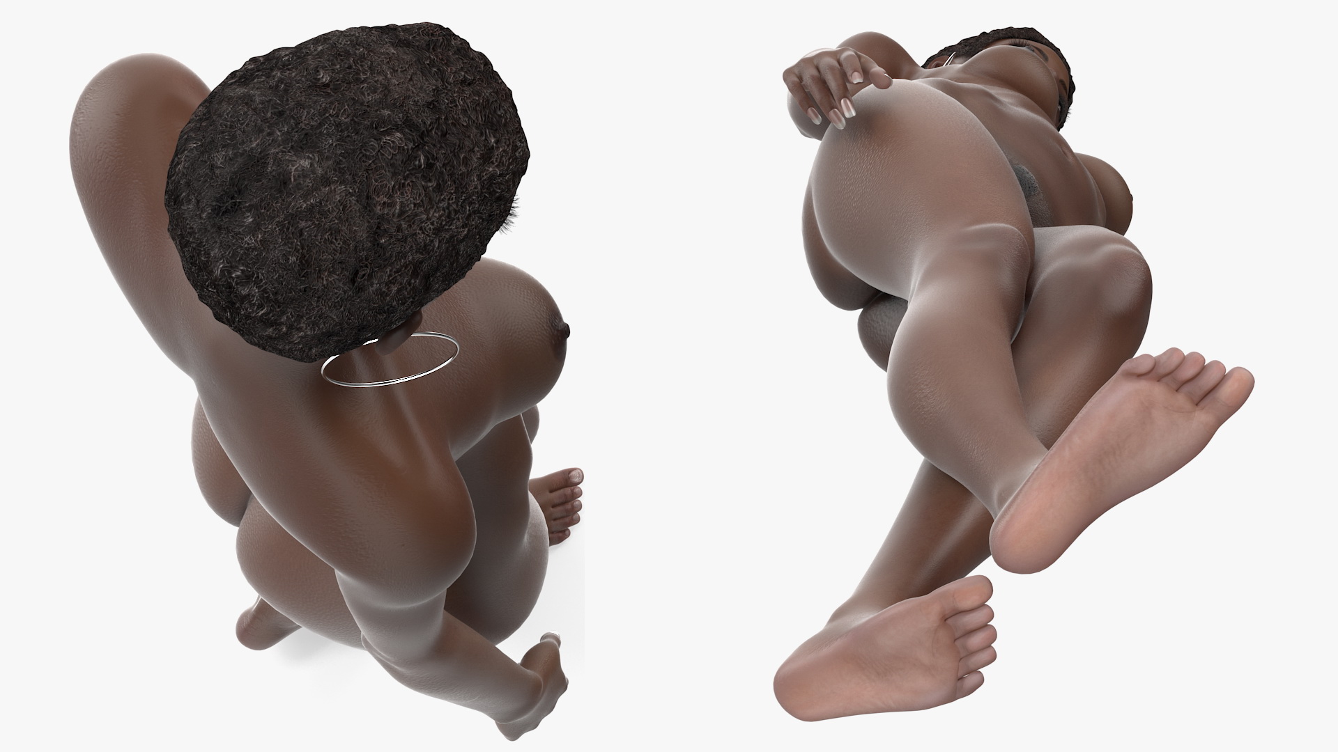 Afro American Woman Nude Dark Skin 3D model
