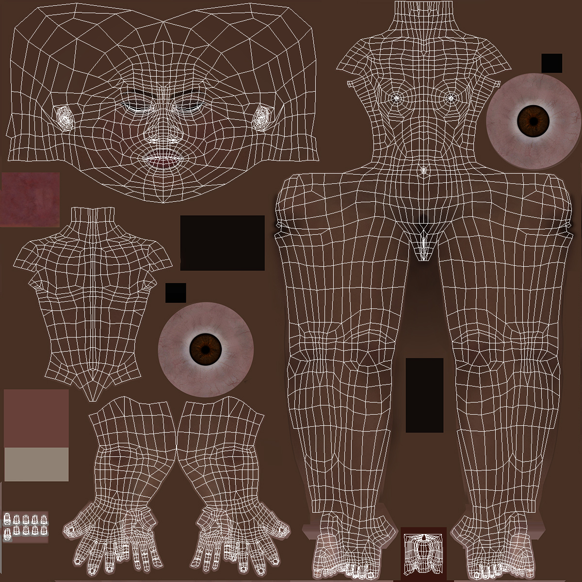 Afro American Woman Nude Dark Skin 3D model