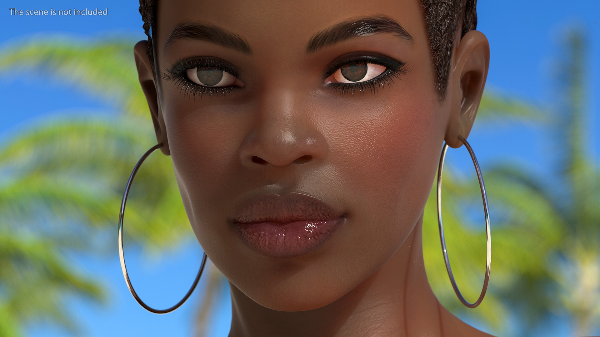 Afro American Woman Nude Dark Skin 3D model