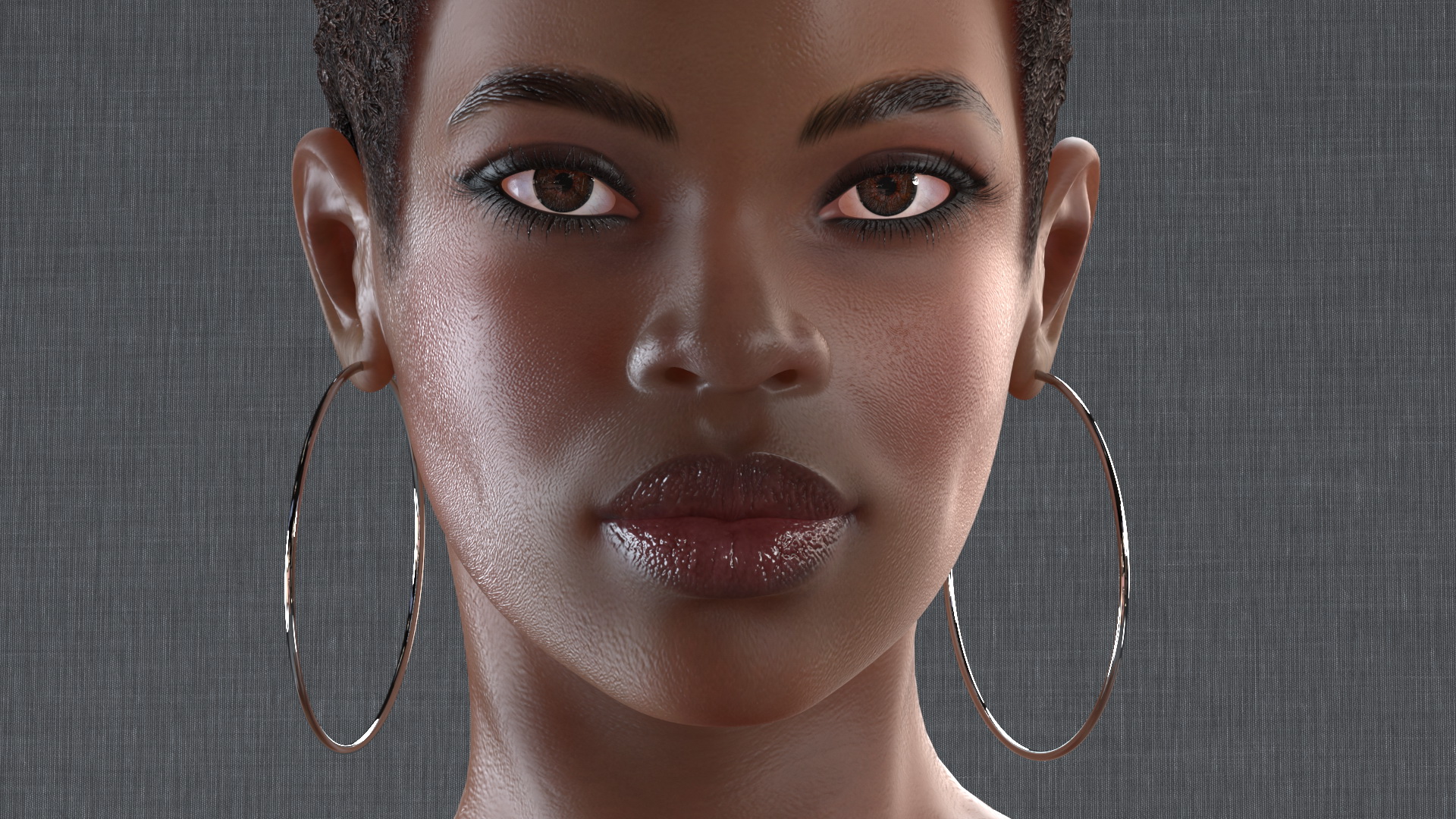Afro American Woman Nude Dark Skin 3D model
